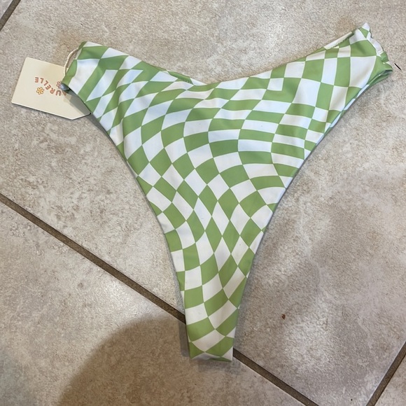 NWT! Aurelle Riza V Checkered Bikini Bottom S - Picture 7 of 7